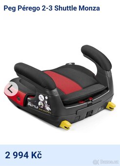 NOVÝ PODSEDÁK PEG PÉREGO S ISOFIX PC 3000,- - 3