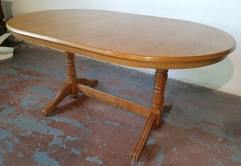 Rustikální, dubový, rozkládací stůl. Ovál. - 3