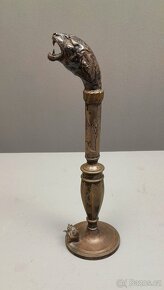 Starožitná postříbřená bronzová soška - 3