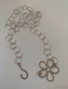 Stříbrný řetěz, náhrdelník z kroužků - 3