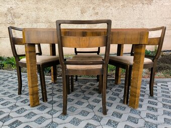 Starožitný Art Deco jídelní stůl+ 4 židle - 3