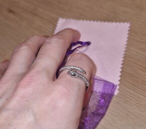 Nový dámský stříbrný prsten prstýnek 925 had hadí síla - 3