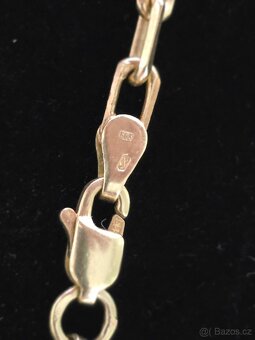 Zlatý řetízek anker pilka s křížkem14k 585/1000 - 3