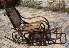 Thonet křeslo houpací s vysouvací podnožkou, 1890 - 1915 - 3