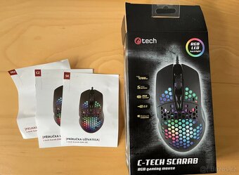 C-TECH Scarab Herní optická/7200 DPI/Černá Myš - 3