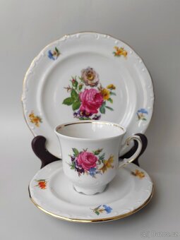 Starožitné porcelánové snídaňové trio JOHANN S.VOHENSTRAUSS - 3