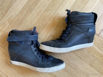 Kožené kotníkové tenisky sneakers na klínku MJUS vel. 41 - 3