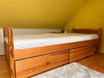 Postel z masivu 85x200 cm s matrací a šuplíky - 3