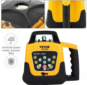 Samonivelační rotační laser Vevor kompletní - 3
