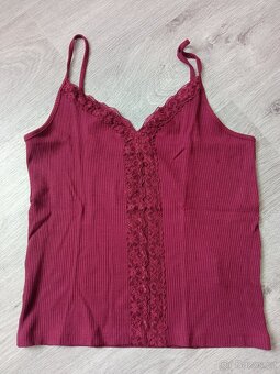 Nový vínový/černý top - 3