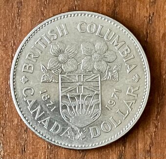 STŘÍBRNÁ MINCE DOLLAR ELIZABETH II. - 100 let KANADY 1871 - - 3