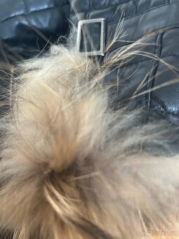 Kožená dámská bunda s pravým kožíškem vel.S - 3