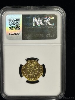 Zlatý československý 1 dukát Karel IV.1978 NGC MS68 - 3