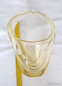 Hutní sklo - citrínový košík M.Klinger - 3