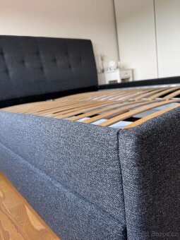 Čalouněná postel IKEA IDANÄS, 180x200 cm, tmavě šedá - 3