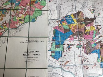 4 ks lesácké mapy okres Zlín, 1:10000, tajné, podlepené - 3