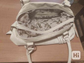 Krémová kožená kabelka - 3