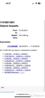 BMW Olejové čerpadlo M2 M3 M4 f87 f80 f82 f83 - 3