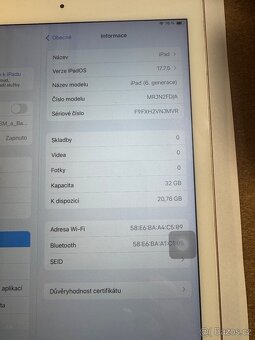 Apple iPad 6 gen A1893 32gb s kabelem  Cena 2699kč - 3
