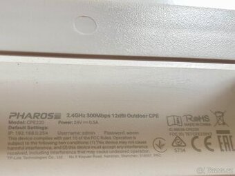 TP-LINK CPE220 Venkovní outdoor CPE 2,4GHz 300Mbit 12 dBi - 3