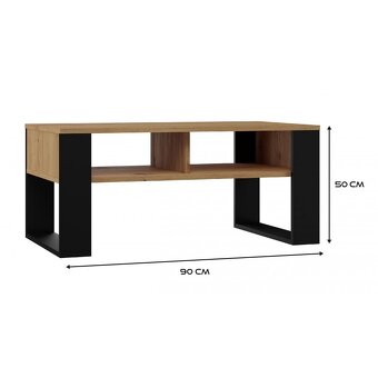 Konferenční stolek Lawa MODERN 2P dub artisan/černý - 3