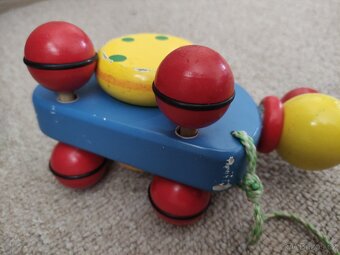 Retro tahací dřevěný šnek - 3