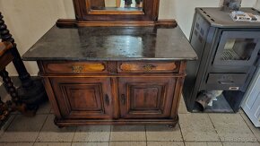 Krásná, Starožitná Komoda s mramorovou deskou a zrcadlem. - 3