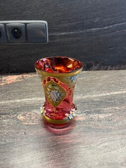 Červená skleněná váza asi Egermann - 3