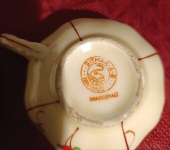 Keramický starý čajový servis s květy - Ditmar Urbach - 3