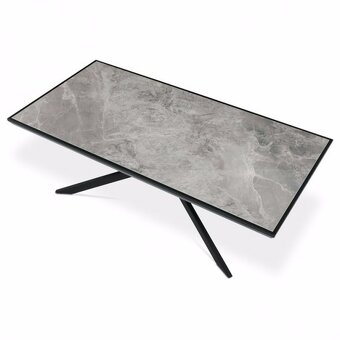 Konferenční stolek 120x60cm, slinutá keramika, šedá - 3
