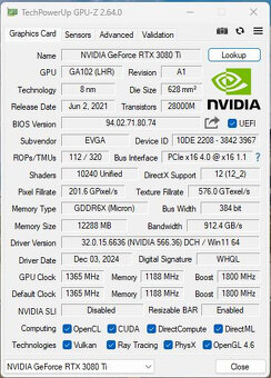 EVGA GeForce RTX 3080 Ti FTW3 ULTRA - 3