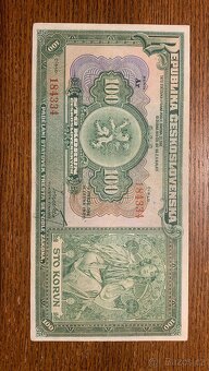 Staré bankovky 100 korun 1920 pěkný stav VZÁCNÁ - 3