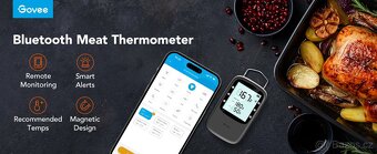 Govee Bluetooth teploměr na maso BBQ, aplikace, 3xsonda - 3