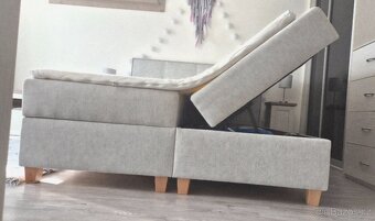 Postel boxspring bílo šedá - 3