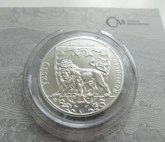 stříbrná mince - Český lev 2020 - 1oz - chyba v popisu - 3