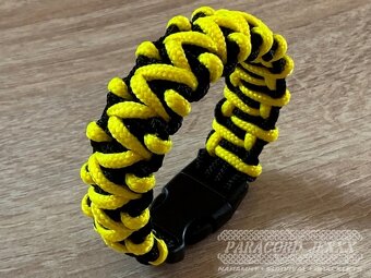 Paracord náramek (17 cm) yellow - black - 3