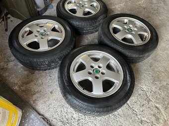 Alu kola 5x100 R14,,Fabia Originál Škoda,pneu 70-80% - 3