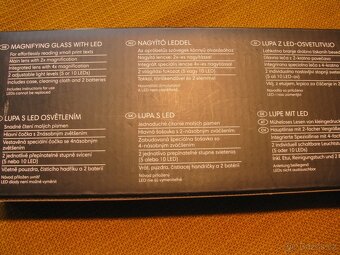 Lupa podsvícen 10 LED, nová kvalitní hhiník baterie 2x AA - 3