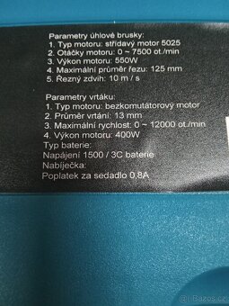 Aku nářadí úhlová bruska+vrtačka - 3