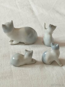 Porcelánova figurka kočka s koťaty - 3