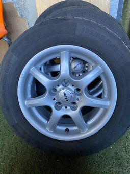 4ks ALUKOLA VW, ŠKODA, 6 1/2Jx15, ET 38 + 195/65 R 15 LETNÍ - 3