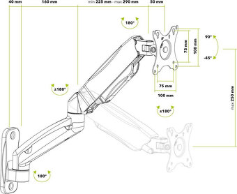 AlzaErgo Arm S41B wall - 3
