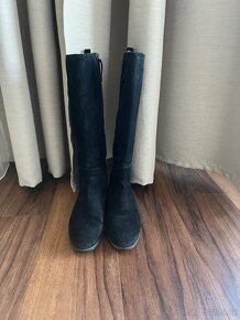 Černé kožené suede kozačky Tommy Hilfiger - 3
