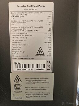 Bazénové tepelné čerpadlo Aquark Mr.Silence MSC 70 - 7kW - 3