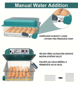 Chytrý automatický inkubátor, líheň pro 36 slepičích vajec - 3