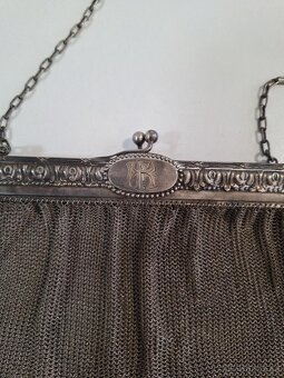 Starožitná kabelka rámová 1890 –   German silver - 3