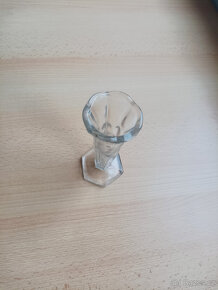 Retro skleněná vázička z těžkého mačkaného skla - 3