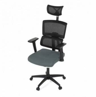 Kancelářská židle, houpací mechanismus, šedá síťovina, B1025 - 3