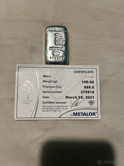 Stříbrný slitek 100 g - 3