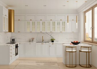 Nová krásná designová kuchyňská sestava bílý a šedý mat - 3